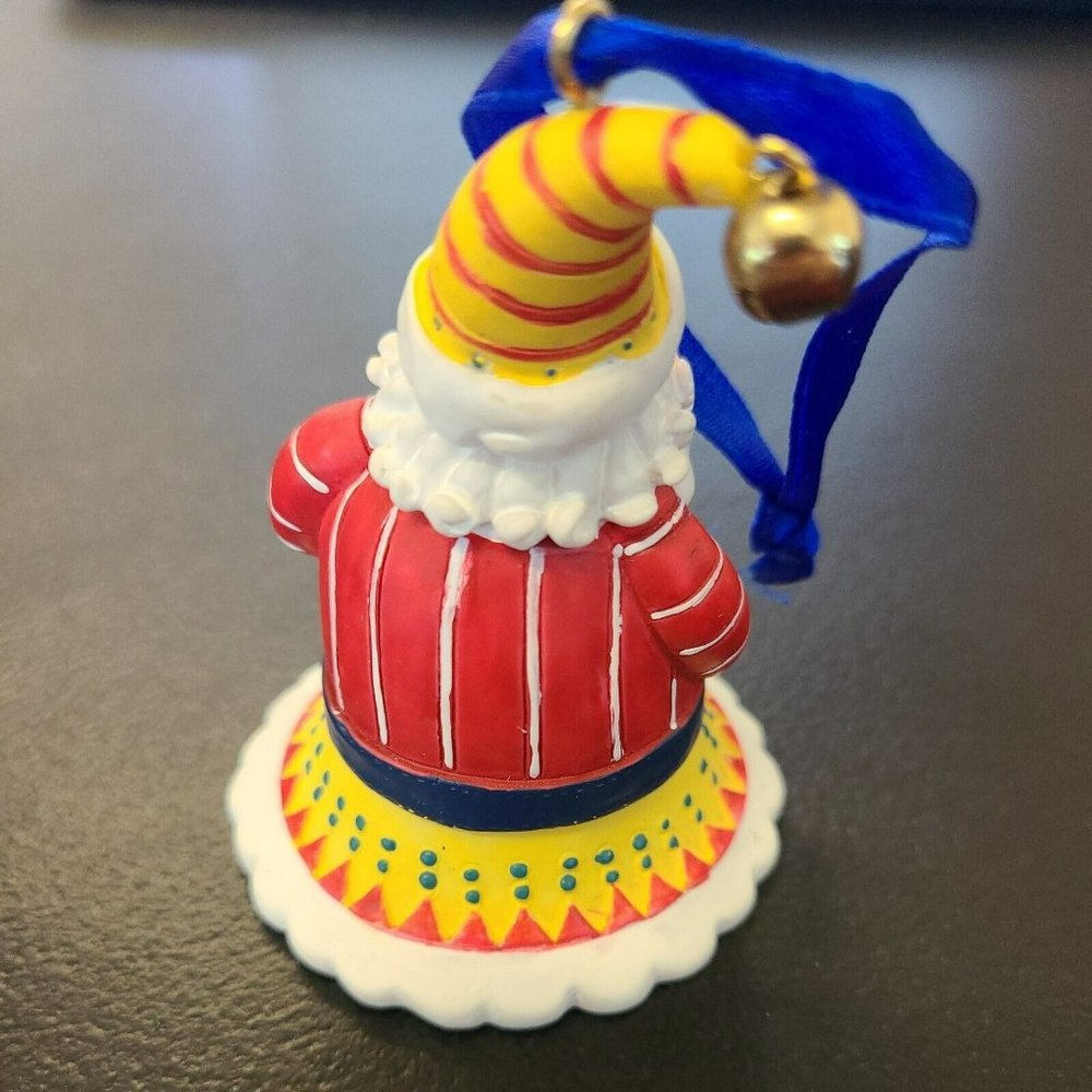 Avon Santa Tune Christmas Ornament Bell 1998 Hand Painted Ceramic EUC - Picture 3 of 6